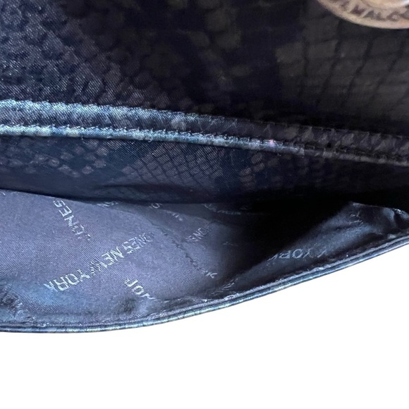 Vintage Y2K Jones New York Snake Python Double Strap Shoulder Bag Brown Purse - Picture 9 of 11